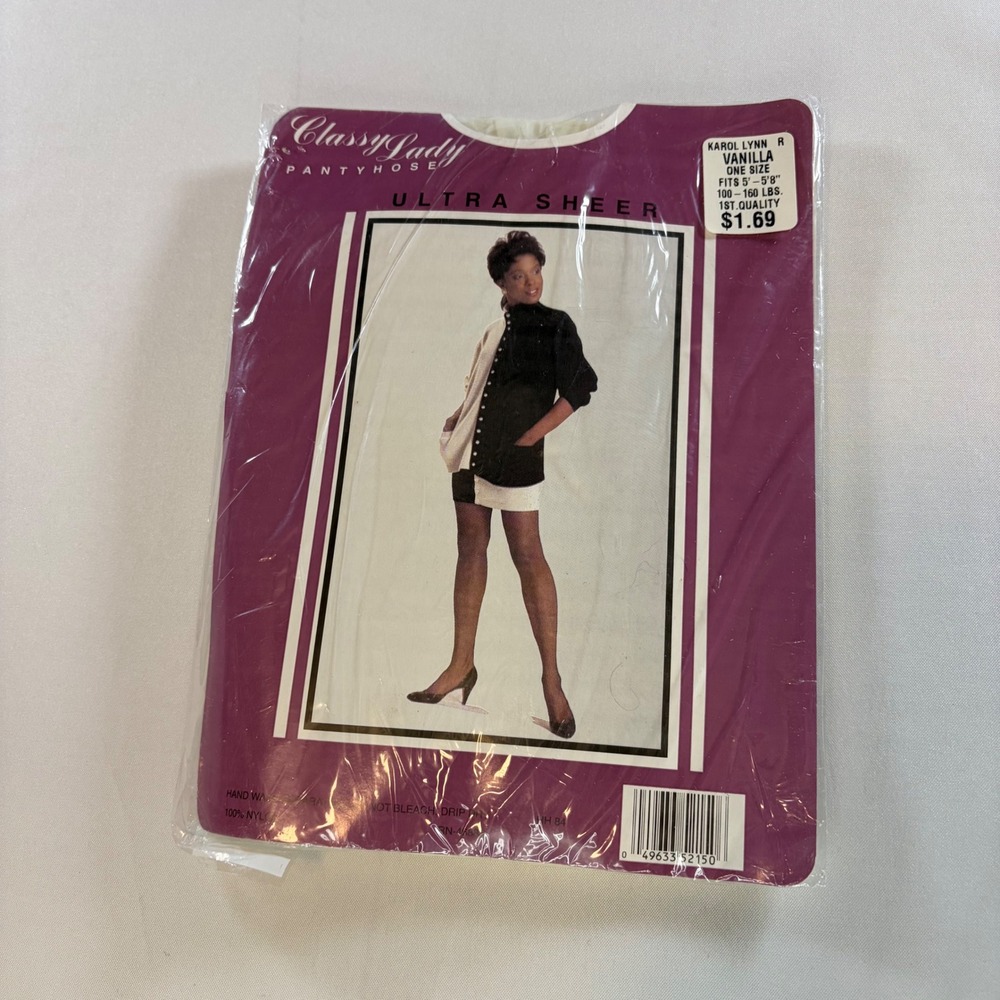 Lot of 49 Classy Lady Ultra Sheer Pantyhose Vanilla One Size 100% Nylon Vintage